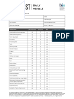 Daily Vehicle Checklist Template