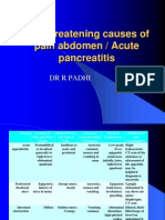 Life Threatening Causes of Pain Abdomen / Acute Pancreatitis