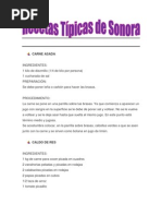 Recetas Típicas de Sonora