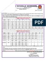 Date Sheet Main Branch CLass 1 To 10 - P.T-2