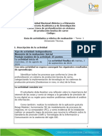 Guía de Actividades y Rúbrica de Evaluación - Unidad 1 - Tarea 1 - Dimensión Técnica