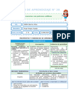 Sesion de Aprendizaje Resolvemos Problemas de Secuencias Numericas