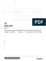 June 2016 QP - Paper 2 AQA Biology AS-level