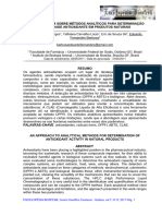 Uma Abordagem Sobre Métodos Analíticos para Determinação Da Atividade Antioxidante em Produtos Naturais