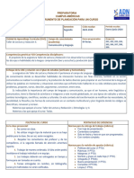 Planeación de Un Curso de Taller de Lectura y Redacción