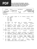 Electrical Maintenance and Repairs Eec 237 ND Yr Iii Ee Ce PT