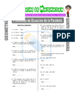 Problemas de Ecuación de La Parabola para Quinto de Secundaria