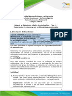 Guía de Actividades y Rúbrica de Evaluación - Unidad 2 - Fase 2 - Conociendo El Entorno y Sus Problemáticas Ambiental