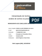 Monografia de Psicanalise Interpretação de Sonhos