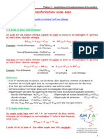 Chapitre 01 - Transformations Acide-Base