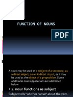 Function of Nouns