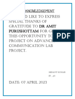 ENGLISH COMMUNICATION LAB PROJECT (Hemant Kumar)