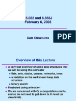 15.082 and 6.855J February 6, 2003: Data Structures