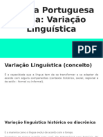 Língua Portuguesa Tema - Variação Linguística