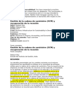 Gestión de La Cadena de Suministro SCM y Recuperación de La Recesión