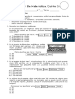 Evaluacion Mate Quinto