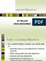 Educational Objectives: by Major Enas Mohamed