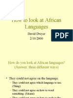 How To Look at African Languages: David Dwyer 2/10/2000