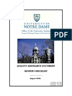 Office of The University Architect: Quality Assurance Document Review Checklist