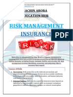 Risk Management and Insurance Notes by Sachin Arora Bcom 6TH