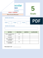 Evaluacion Primer Trimestre Quinto Grado 2023 2024