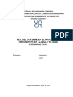 Rol Del Docente en El Proceso de Crecimiento de La Niña y El Niño