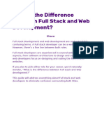 What Is The Difference Between Full Stack and Web Development