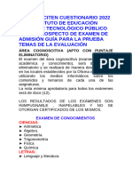 Temario Citen Cuestionario 2022 2023 Instituto de Educación Superior Tecnológico Público Naval Prospecto de Examen de Admisión Guía para La Prueba Temas de La Evaluación