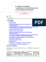 ESTUDANTES Trabalhadores Ingresso e Dificuldades de Permanência