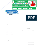 Numeros Decimales para Segundo Grado de Secundaria