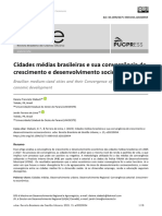 Cidades Médias Brasileiras e Sua Convergência de Crescimento e Desenvolvimento Socioeconômico