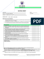 Cot Rating Sheet