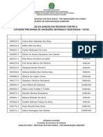 Resultado Dos Recursos Contra A Listagem Preliminar Cotas