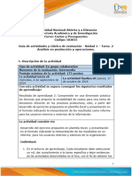 Guía de Actividades y Rúbrica de Evaluación - Unidad 1 - Tarea 2 - Análisis en Producción y Operaciones