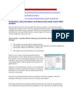 Protection, Discrimination and Restricted Earth Fault (REF) Studies