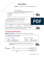 Calcul Littéral (4ème)