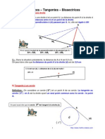 Diatnce - Tangentes - Bissectrice D'un Angle (4ème)