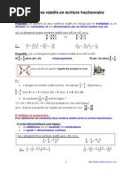 Relatifs en Écriture Fractionnaire (4ème)