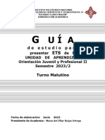 De Estudio Para: Presentar de La Unidad de Aprendizaje Orientación Juvenil y Profesional II Semestre 2023/2