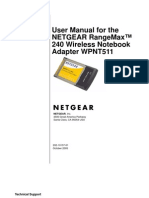 User Manual For The Netgear Rangemax™ 240 Wireless Notebook Adapter Wpnt511