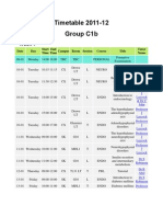 Timetable 2012 Spring