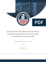 Evaluation of The Federal Bureau of Prisons Efforts To Address Sexual Harassment and Sexual Assault Committed by Inmates Toward Staff 23-034