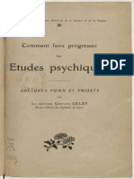 Comment Faire Progresser Les Etudes Psychiques - Gustave Geley