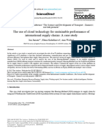 The Use of Cloud Technology For Sustainable Performance of International Supply Chains: A Case Study