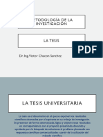 La Tesis y Proyecto de Tesis