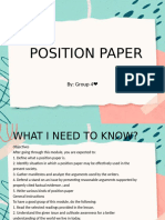 POSITION PAPER - (Group 4)