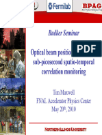 2010 Optical Beam Position Monitor For Sub-Picosecond Spatio-Temporal Correlation Monitoring