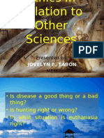 Ethics in Relation To Other Sciences