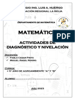 Actividades de Diagnóstico y Nivelación - 5º Año