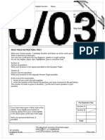 Combined Past Paper Questions On Excretion and Homeostasis